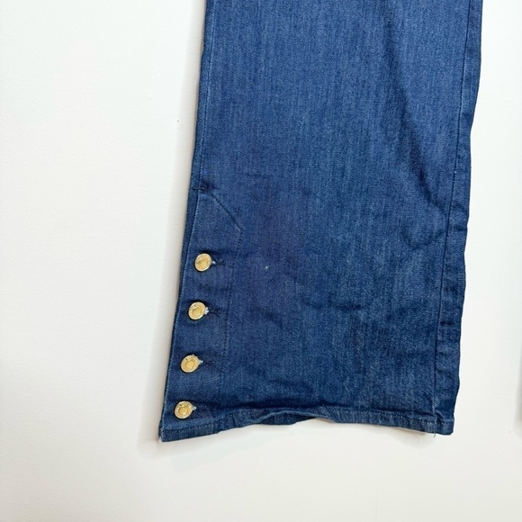 NWT MICHAEL Michael Kors Fold Over Crop Wide Gold Button Jean Size 22W - Picture 3 of 7